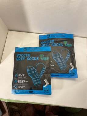 LUX Sports Soccer Grip Calf Socks - White Anti-Slip 2-Pack